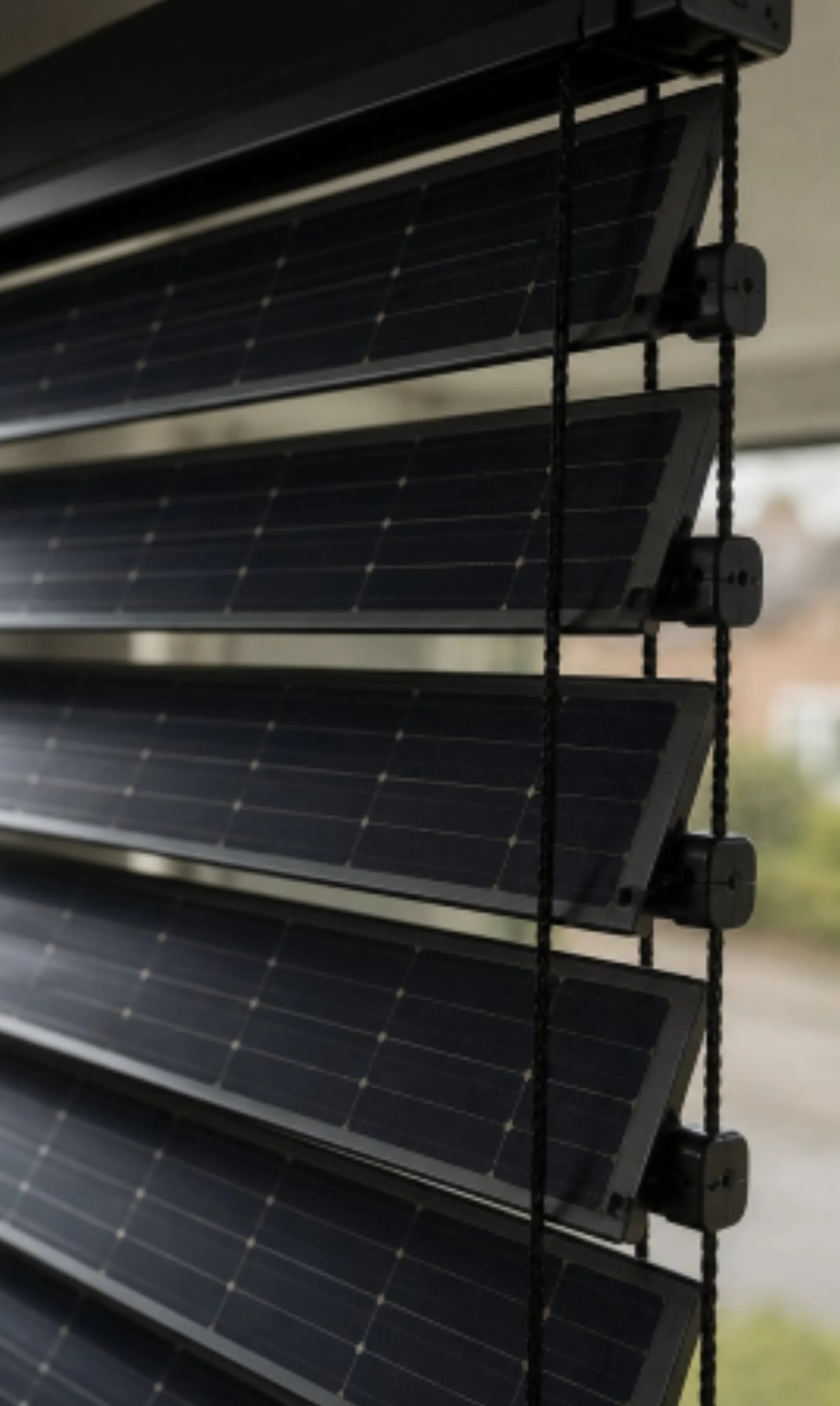 Macro view of TUK Global photovoltaic blind slat